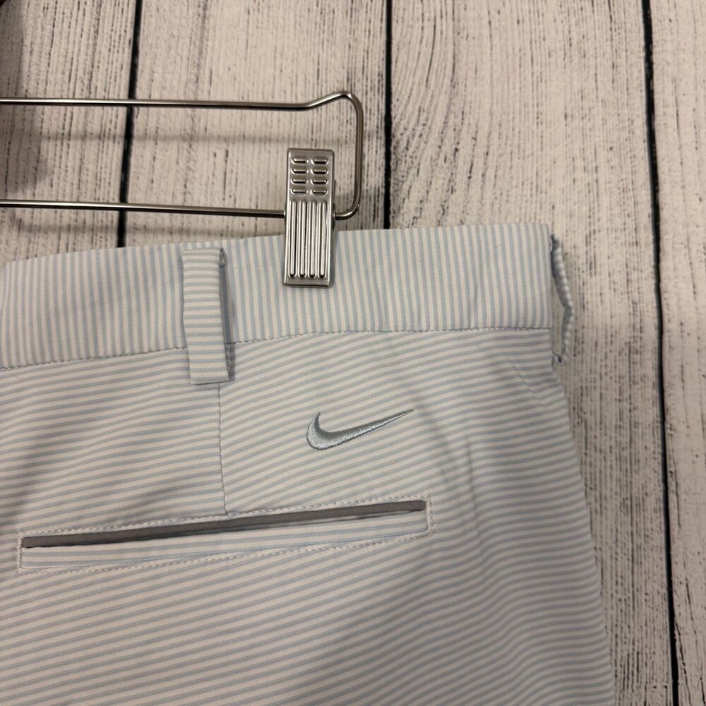 Nike Golf Men's W40 Blue Striped Chino Dri-Fit Stretch Tour Performance Shorts - Picture 3 of 6